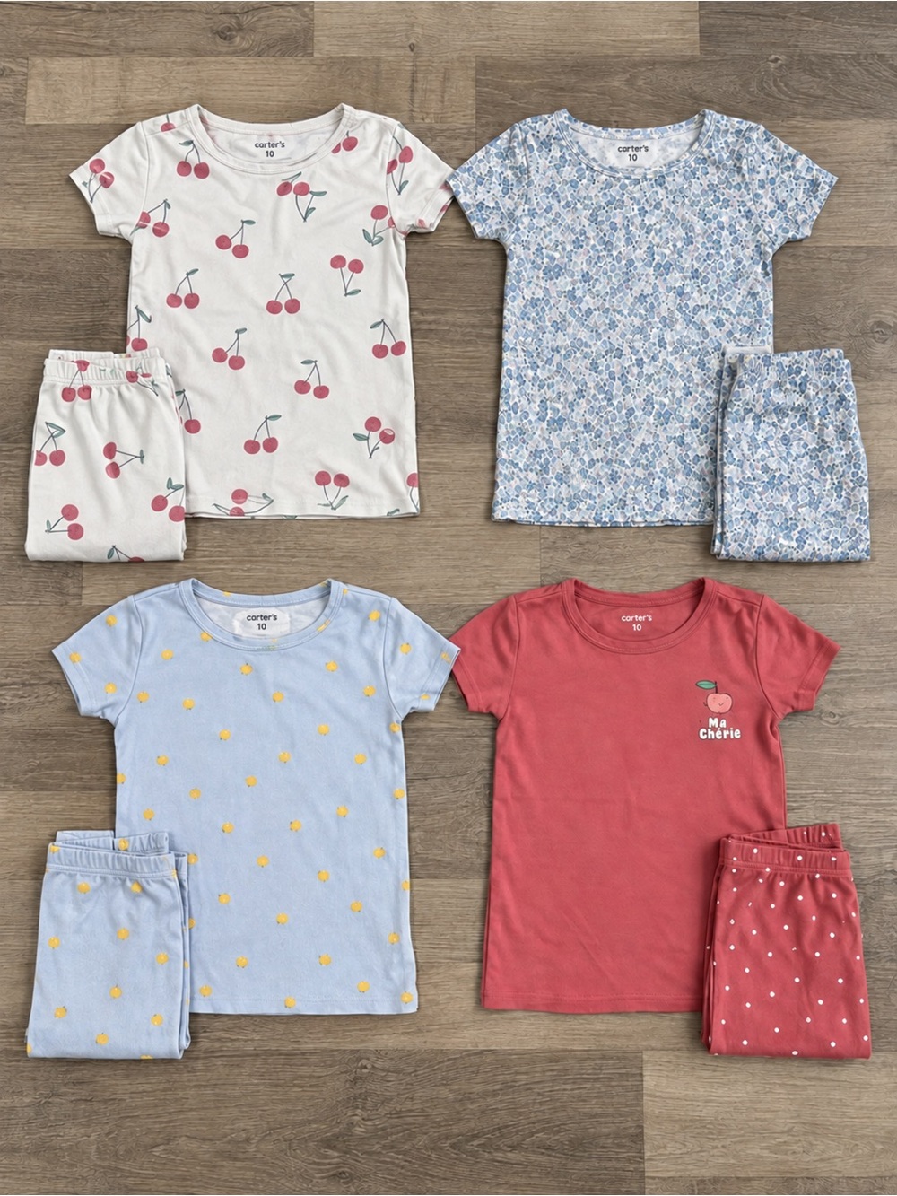 Carter’s Girls Size 10 Pajama Bundle – 4 Two-Piece Sets